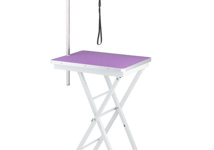 Blovi Display Table – Lightweight Handy Grooming Table with 60x45cm Purple Top
