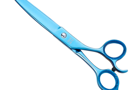 Geib Kiss Silver Blue Curved Scissors – 8.5" Micro-Bevel Blades with Premium Blue Finish