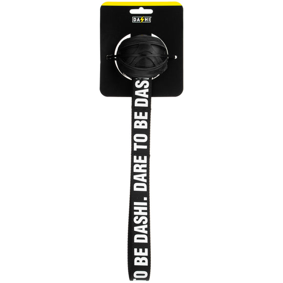 Dashi Black Rubber Ball 7cm – Durable Tug Toy with Reinforced Tape Handle