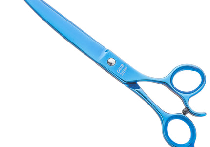 Geib Kiss Silver Blue Curved Scissors – 8.5" Micro-Bevel Blades with Premium Blue Finish