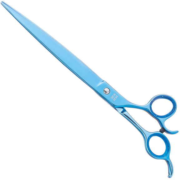 Geib Kiss Silver Blue Straight Scissors – 9.5" Micro-Bevel Edge, High-Quality Blue Finish