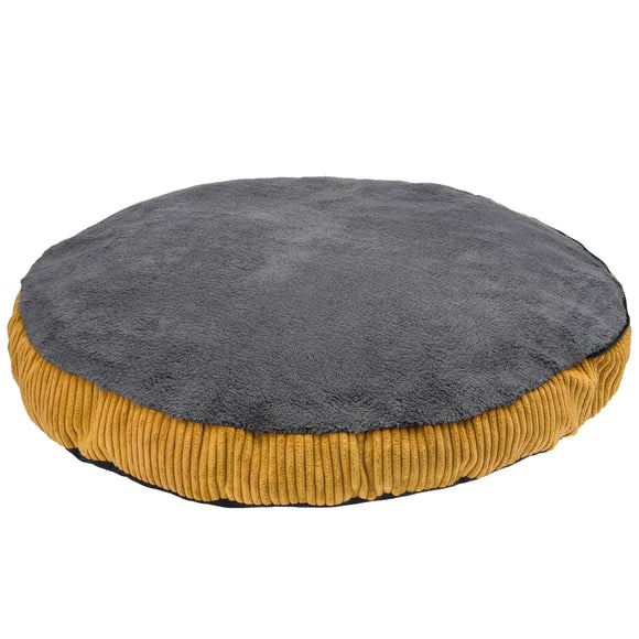 Biglo Cleo Honey Corduroy Dog Bed with Removable Cover, Honey-Gray, Medium