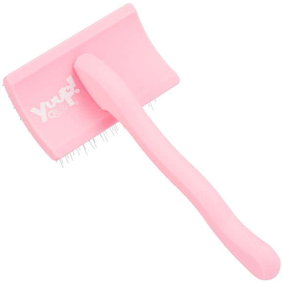 Yuup! Professional Pink Mini Brush – Compact Ergonomic Poodle Brush in Vibrant Pink