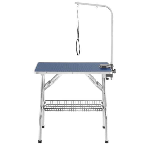 Blovi Trimming Table 81x52cm – Black, Adjustable Arm and Storage Basket, Stable Design