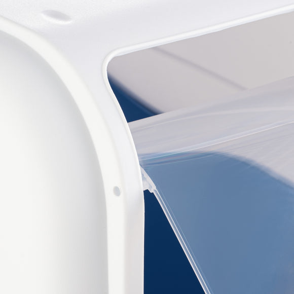 Record Romeo Cat Litter Box L – Lockable Covered Design with Flap Door and Filter, Blue