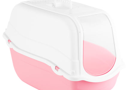 Record Romeo Cat Litter Box L – Lockable Covered Design with Flap Door and Filter, Blue