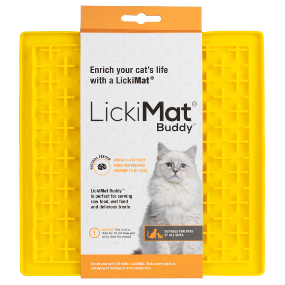 LickiMat Classic Buddy Cat Licking Mat – Soft Textured Silicone, Purple, Calming Enrichment