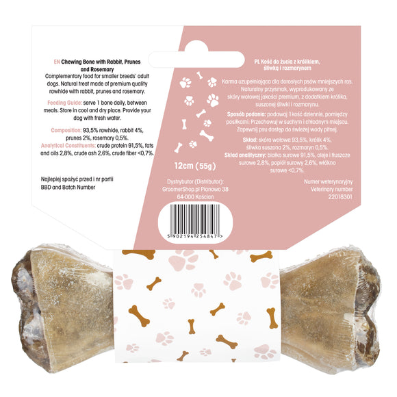 Lovi Food Chewing Bone with Rabbit – Small Size, Plum and Rosemary Infused, Long-Lasting