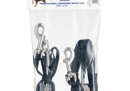 Show Tech Grooming Noose Set Mini – Adjustable Nylon Leashes, 1.5 cm Wide, Secure Fit