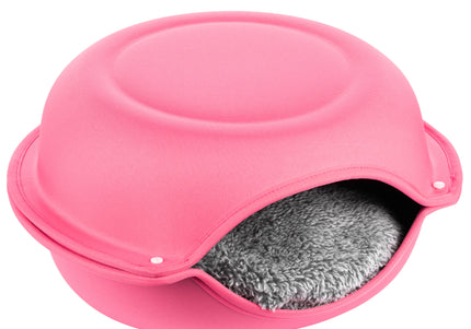 Record Macaron XXS Cat Bed – Cozy Pink Macaroon-Shaped Cushion, 44x44x25cm