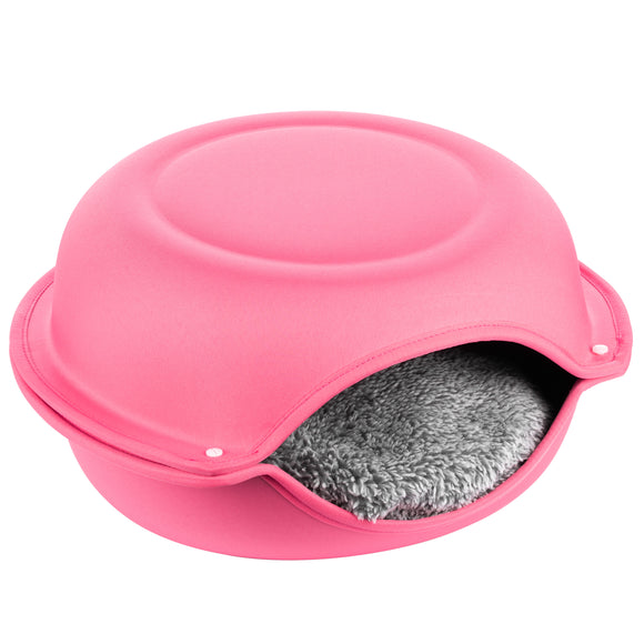 Record Macaron XXS Cat Bed – Cozy Pink Macaroon-Shaped Cushion, 44x44x25cm