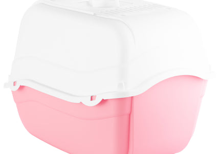 Record Romeo Cat Litter Box L – Lockable Covered Design with Flap Door and Filter, Blue