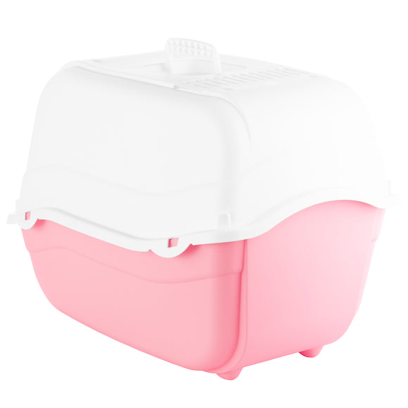 Record Romeo Cat Litter Box L – Lockable Covered Design with Flap Door and Filter, Blue