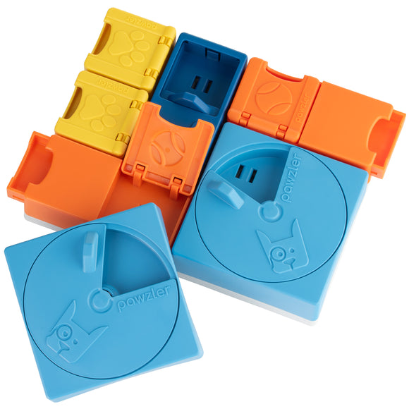 Pawzler Interactive Dog Puzzle Rainbow Set – Modular Enrichment Toy, 8-Piece Colorful Design