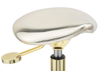 Gabbiano Fine Gold Roll Speed Grooming Stool – Contoured Leather Seat, Smooth Rolling Wheels