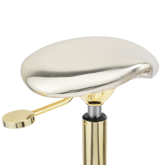 Gabbiano Fine Gold Roll Speed Grooming Stool – Contoured Leather Seat, Smooth Rolling Wheels