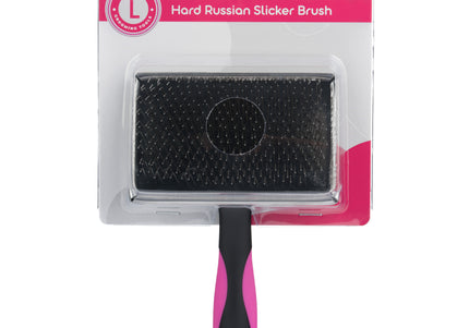 Blovi Hard Russian Terrier Slicker Brush – Long Pin Grooming Tool with Sturdy Russian Currycomb Design