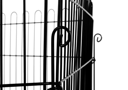 Flamingo Puppy Run Jax Black S – Metal Playpen, 6 Panels, 80cm Height, Secure Design