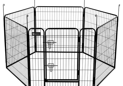 Flamingo Kennel Zecta Black Playpen – Stable 6-Panel Frame, 79x80cm, Secure Design