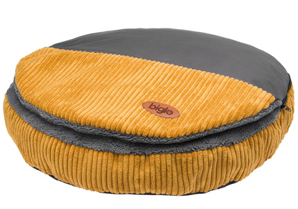 Biglo Cleo Honey Corduroy Dog Bed with Removable Cover, Honey-Gray, Medium