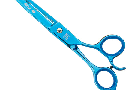 Geib Kiss Gold Blue Blender 6.5" – Single-Sided Thinning Shears with 42 Teeth and Blue Trim