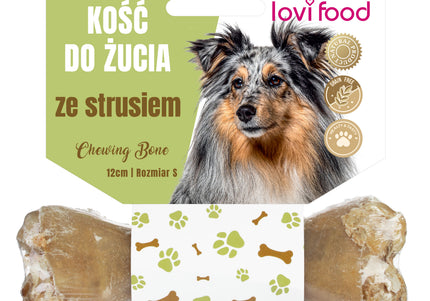 Lovi Food Chewing Bone with Ostrich S – Natural Flavor, Small Size, Long-Lasting Treat