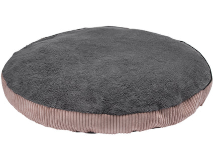 Biglo Cleo Pink Corduroy Dog Bed – XL Size, Removable Cover, Pink and Gray