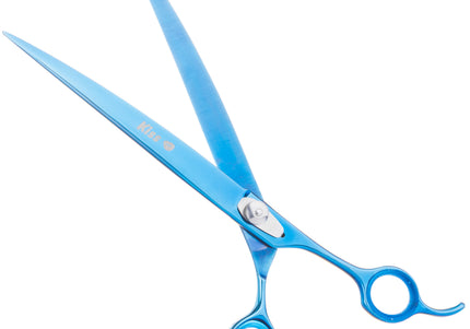 Geib Kiss Silver Blue Curved Scissors – 8.5" Micro-Bevel Blades with Premium Blue Finish