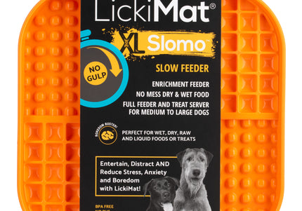 LickiMat Slomo XL Black Licking Mat – Hard Textured Design, Engaging Slow Feeder for Medium and Large Breeds
