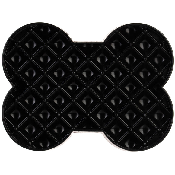 LickiMat Slodog Small Slow Eating Bowl – Black Non-Slip Licking Tray, Promotes Healthy Feeding
