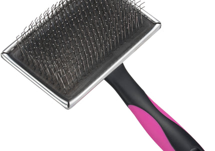Blovi Hard Russian Terrier Slicker Brush – Long Pin Grooming Tool with Sturdy Russian Currycomb Design