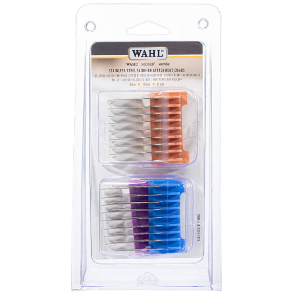 Wahl Slide-On Attachment Comb Set – Precision Guide Combs for Dedicated Blades, 8 Piece Collection