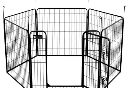 Flamingo Kennel Zecta Black Playpen – Stable 6-Panel Frame, 79x80cm, Secure Design