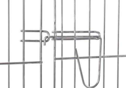 Flamingo Puppy Run Jax Silver L – Metal Playpen, 6 Panels, 100cm High, Durable Design