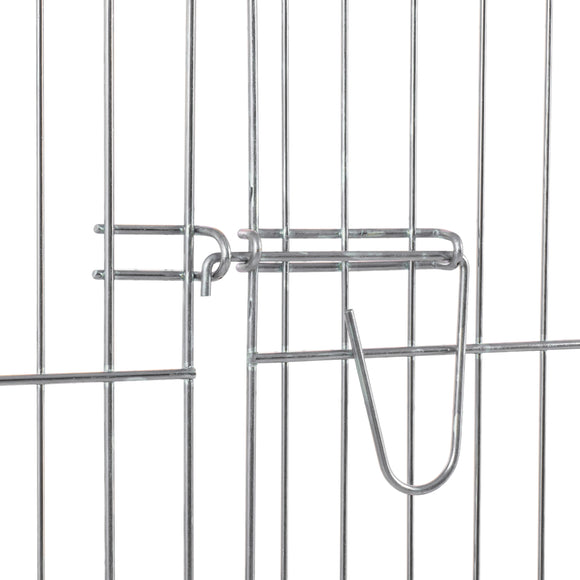 Flamingo Puppy Run Jax Silver L – Metal Playpen, 6 Panels, 100cm High, Durable Design