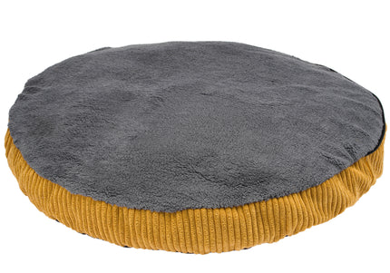 Biglo Cleo Honey Corduroy Dog Bed with Removable Cover, Honey-Gray, Medium