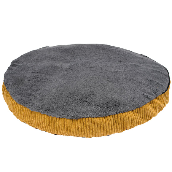 Biglo Cleo Honey Corduroy Dog Bed with Removable Cover, Honey-Gray, Medium