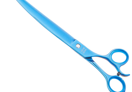 Geib Kiss Silver Blue Curved Scissors – 8.5" Micro-Bevel Blades with Premium Blue Finish