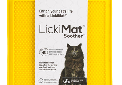 LickiMat Classic Soother Cat Licking Mat – Soft Textured Silicone, Purple, Calming Design