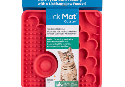 LickiMat Catser Slow-Down Cat Eating Mat with Built-in Bowl, Non-Slip Orange Design