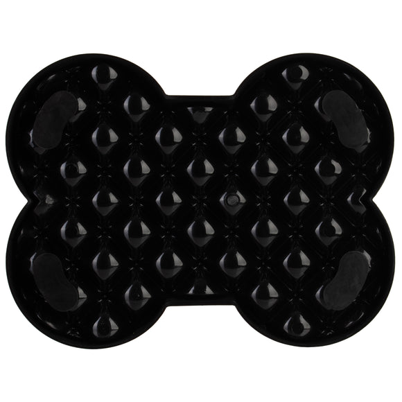 LickiMat Slodog Small Slow Eating Bowl – Black Non-Slip Licking Tray, Promotes Healthy Feeding