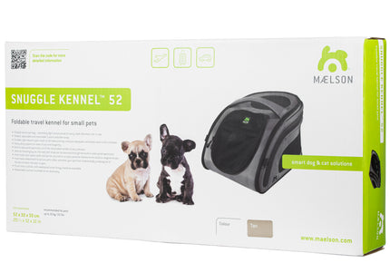 Maelson Snuggle Kennel 52x30x30cm – High-Quality Fabric Pet Carrier, Durable Beige Design