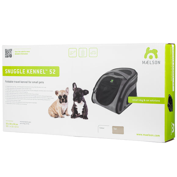 Maelson Snuggle Kennel 52x30x30cm – High-Quality Fabric Pet Carrier, Durable Beige Design