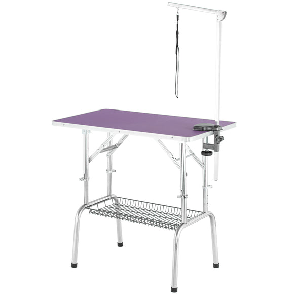 Blovi Solid Purple Grooming Table 95x55cm – Adjustable Height, Stable Non-Slip Surface