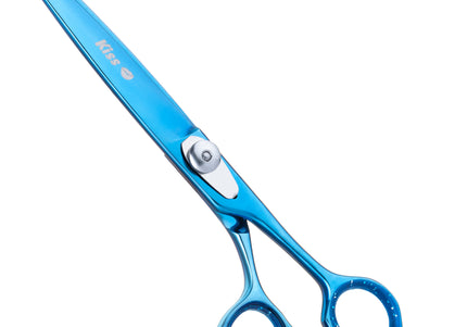 Geib Kiss Silver Blue Straight Scissors – 9.5" Micro-Bevel Edge, High-Quality Blue Finish