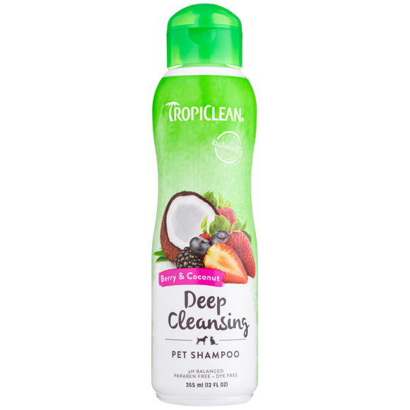 Tropiclean Deep Cleansing Berry & Coconut Shampoo – Moisturizing Formula, 355ml Bottle