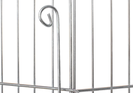 Flamingo Puppy Run Jax Silver L – Metal Playpen, 6 Panels, 100cm High, Durable Design