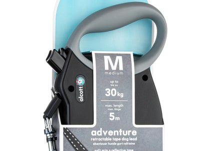 Alcott Adventure Retractable Leash Black – Reflective Retractable Lead, Small Size, Durable Design