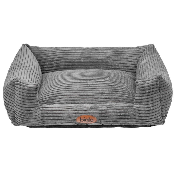 Biglo Odi Ash Corduroy Pet Bed XL – Soft Gray, Durable and Supportive Design