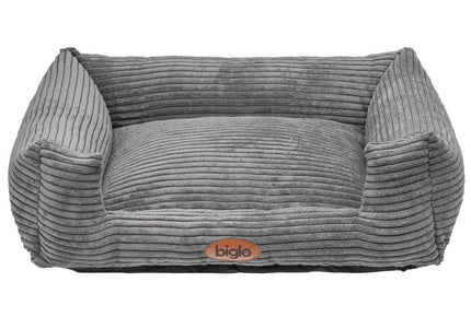 Biglo Odi Ash Corduroy Pet Bed XL – Soft Gray, Durable and Supportive Design